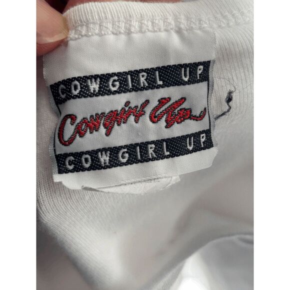 Vintage Cowgirl Up Cowgirl Up Baby Tee Front Zip Made in USA Size Large - Picture 5 of 5